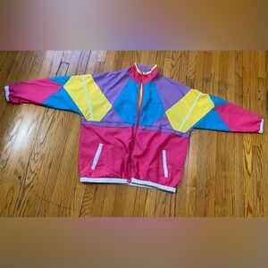 🪁NWOT Vintage-inspired windbreaker by Funny Guy Creation- colorblock
